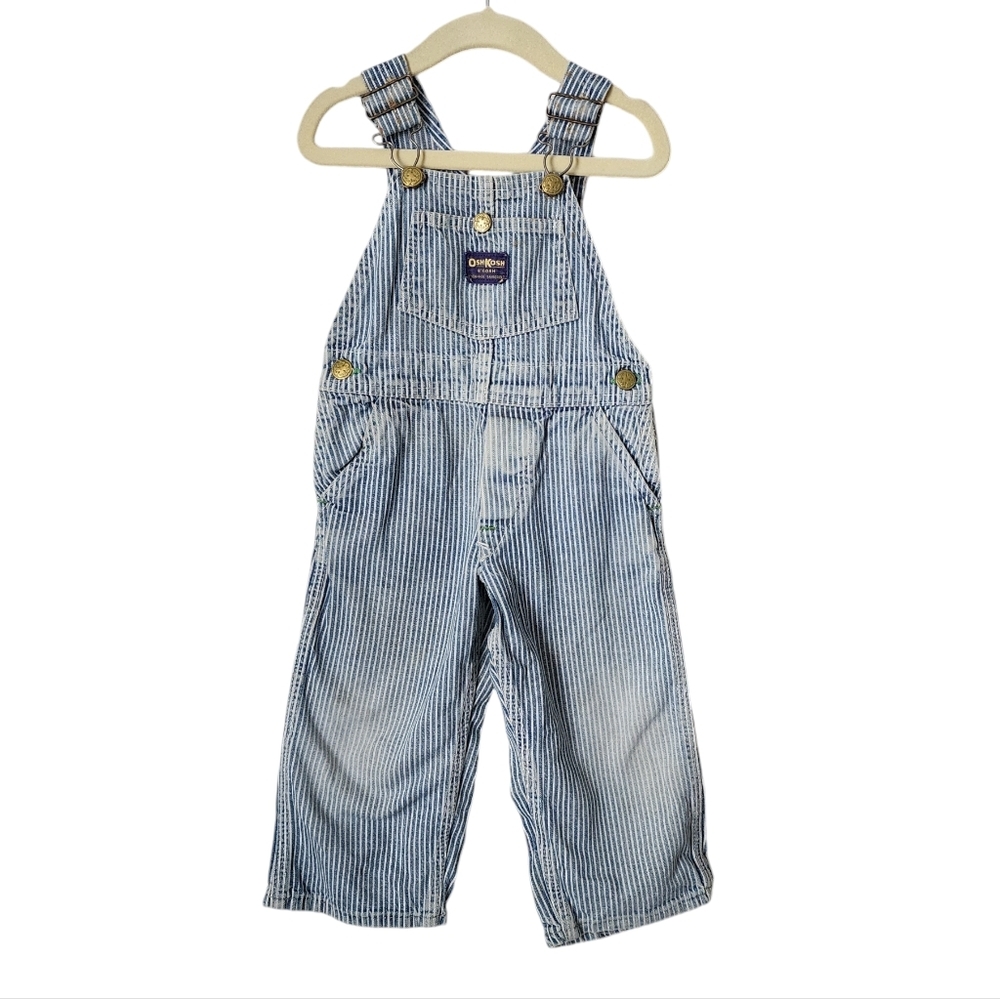 OSHKOSH x VINTAGE‎ Union made Railroad Stripe Demin Vestbak Overalls infant
